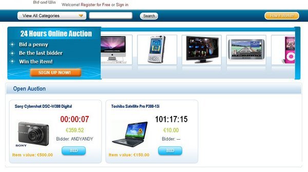 Product picture Snabid, Swoopo, Penny Auction Clone Script